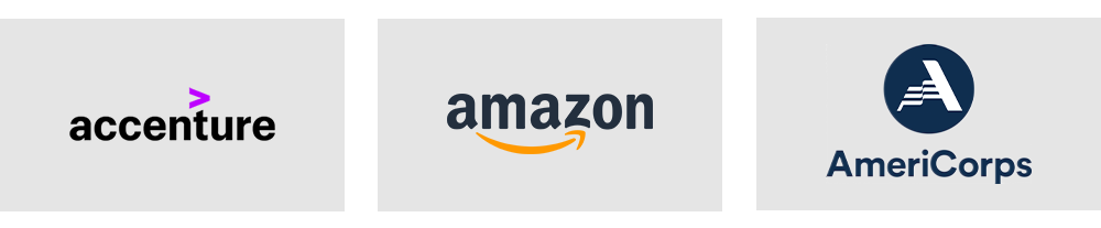 Accentur, Amazon, and AmeriCorps logos